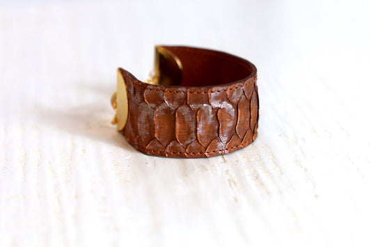 Manchette en python marron Sienne