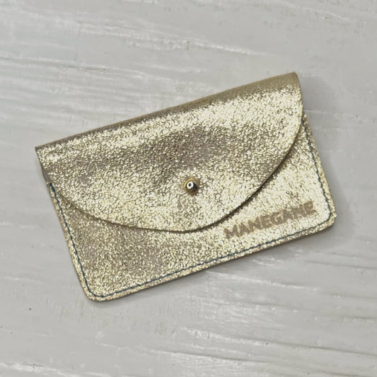 porte-cartes Méditerranée 01 en cuir dorée manegane