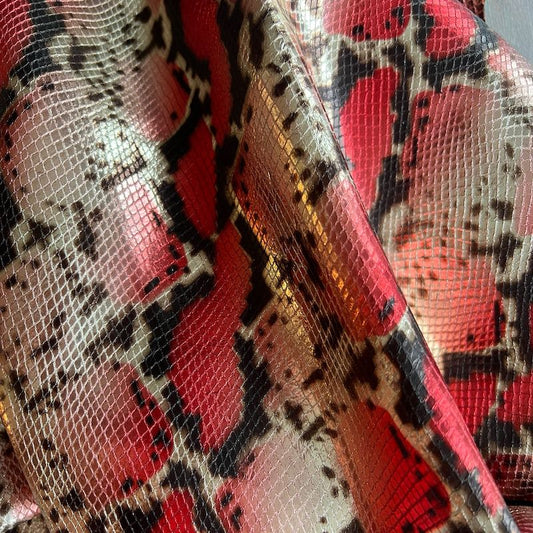 cuir rouge effet python manegane