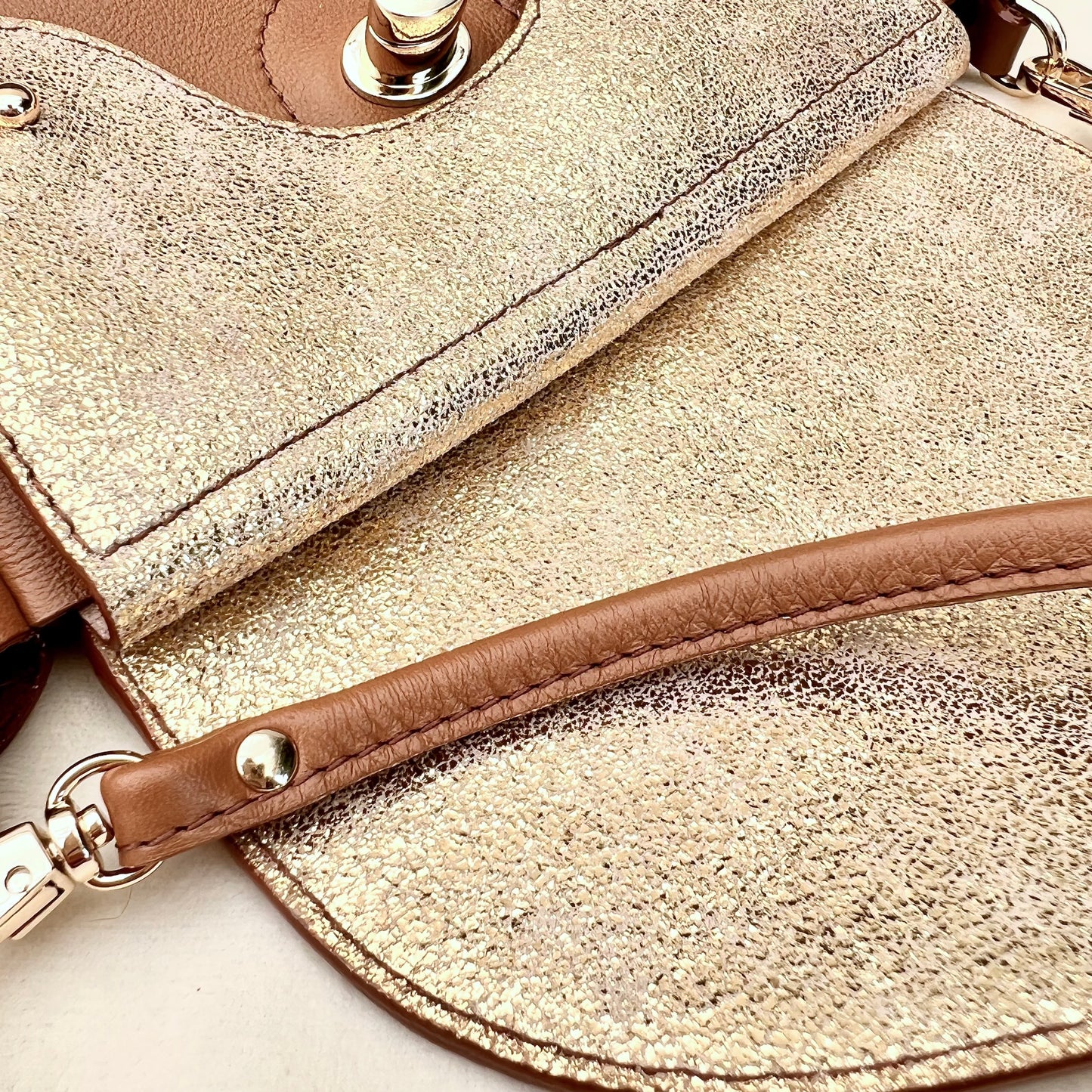 Bisou Bag Mini Moka Light gold