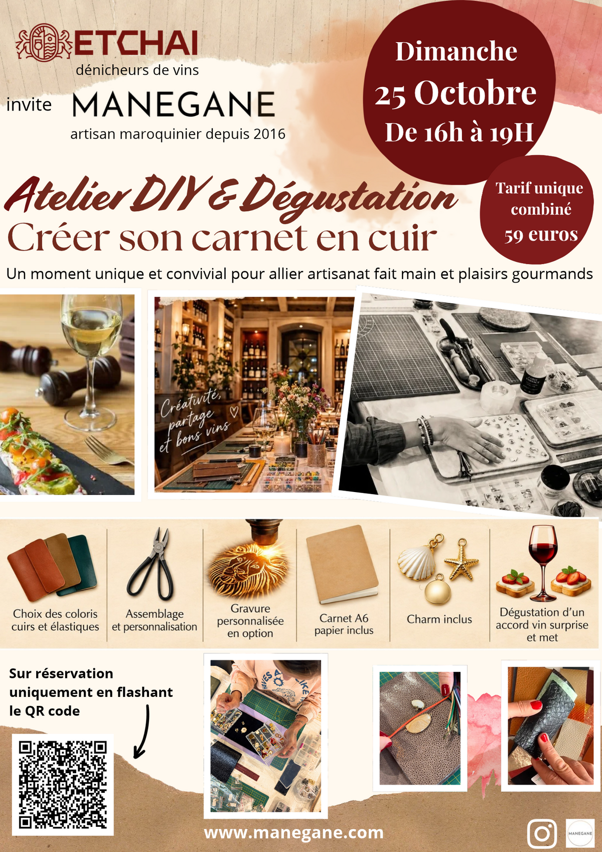 atelier création carnet Biarritz etchai vins