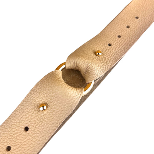 Grained Beige Jewel Waist Belt