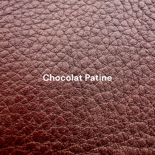 Cuir chocolat patine