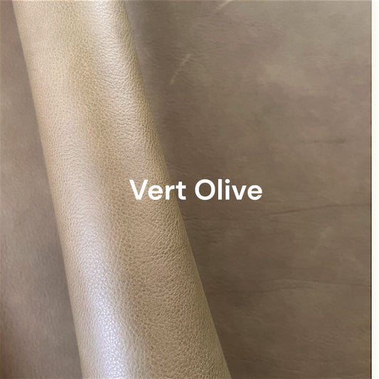 Cuir pour carnet en cuir vert olive