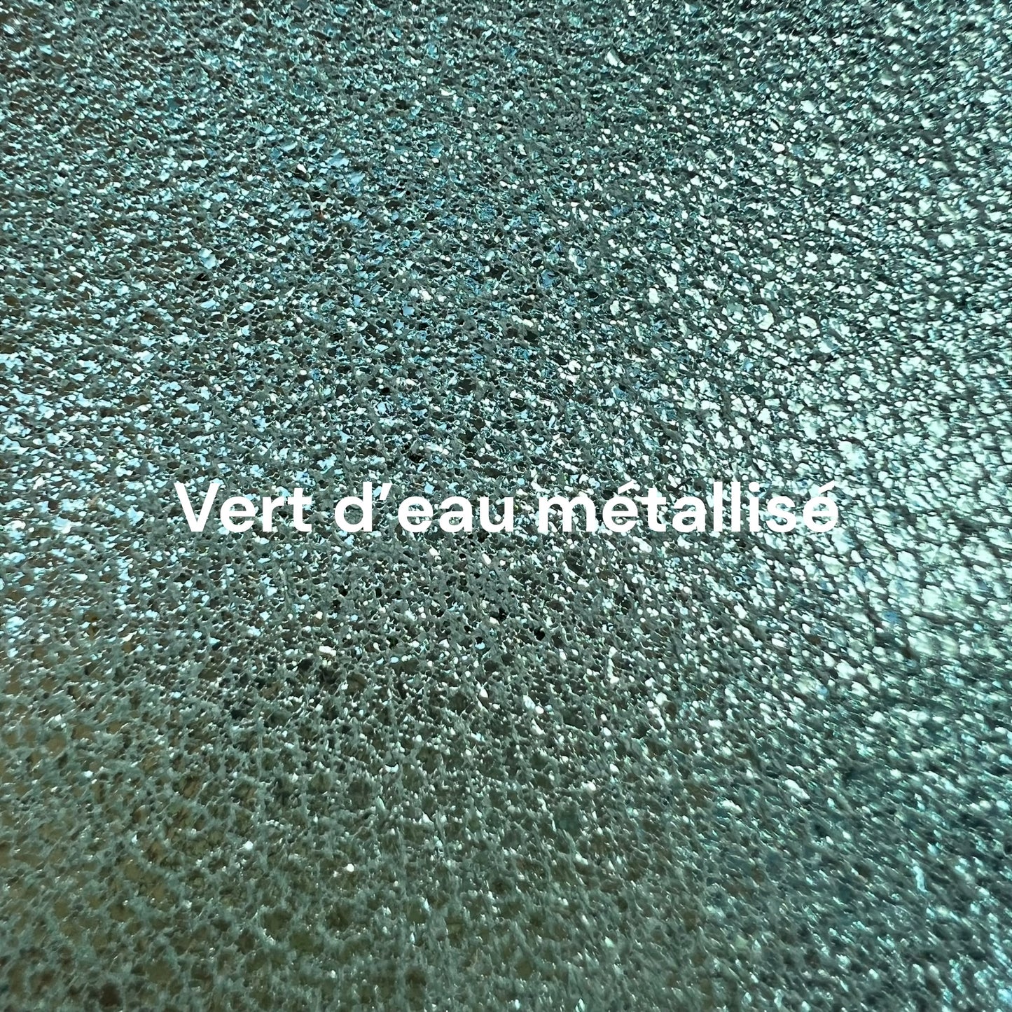 cuir vert d'eau metallisé