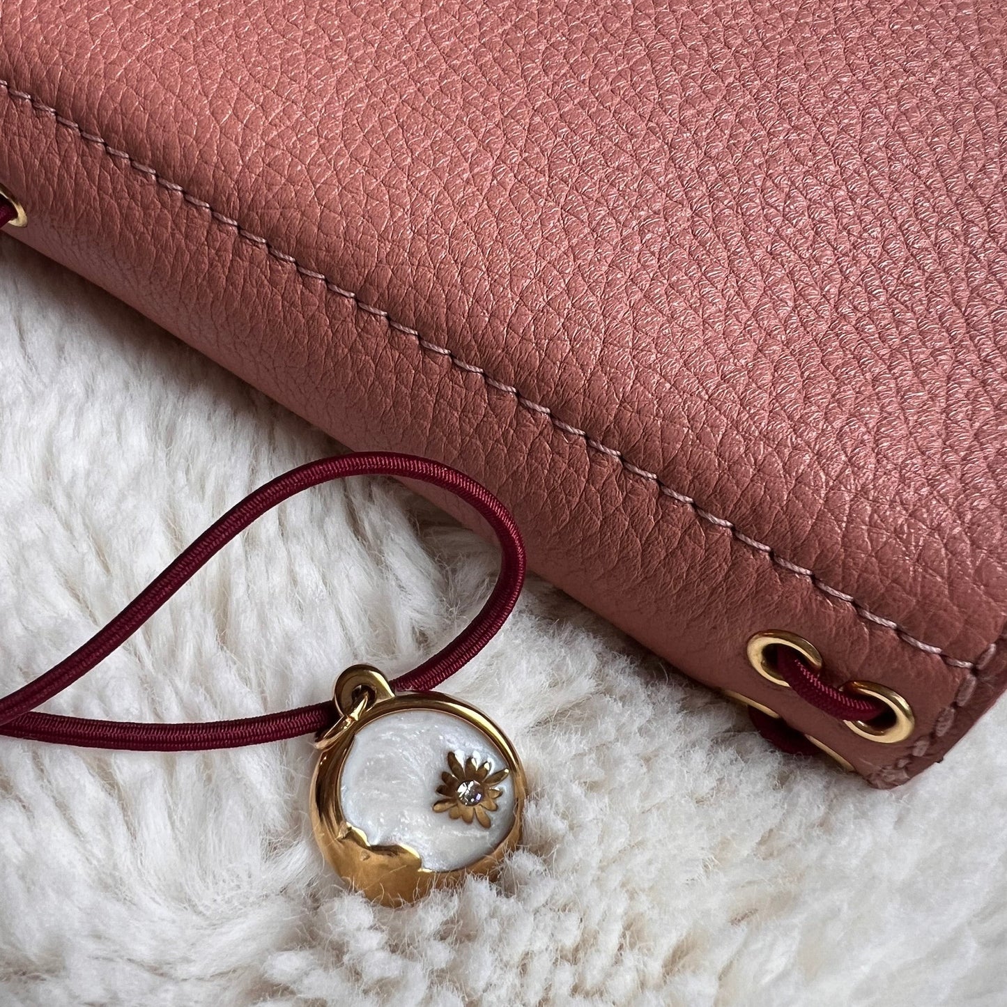 carnet en cuir vieux rose