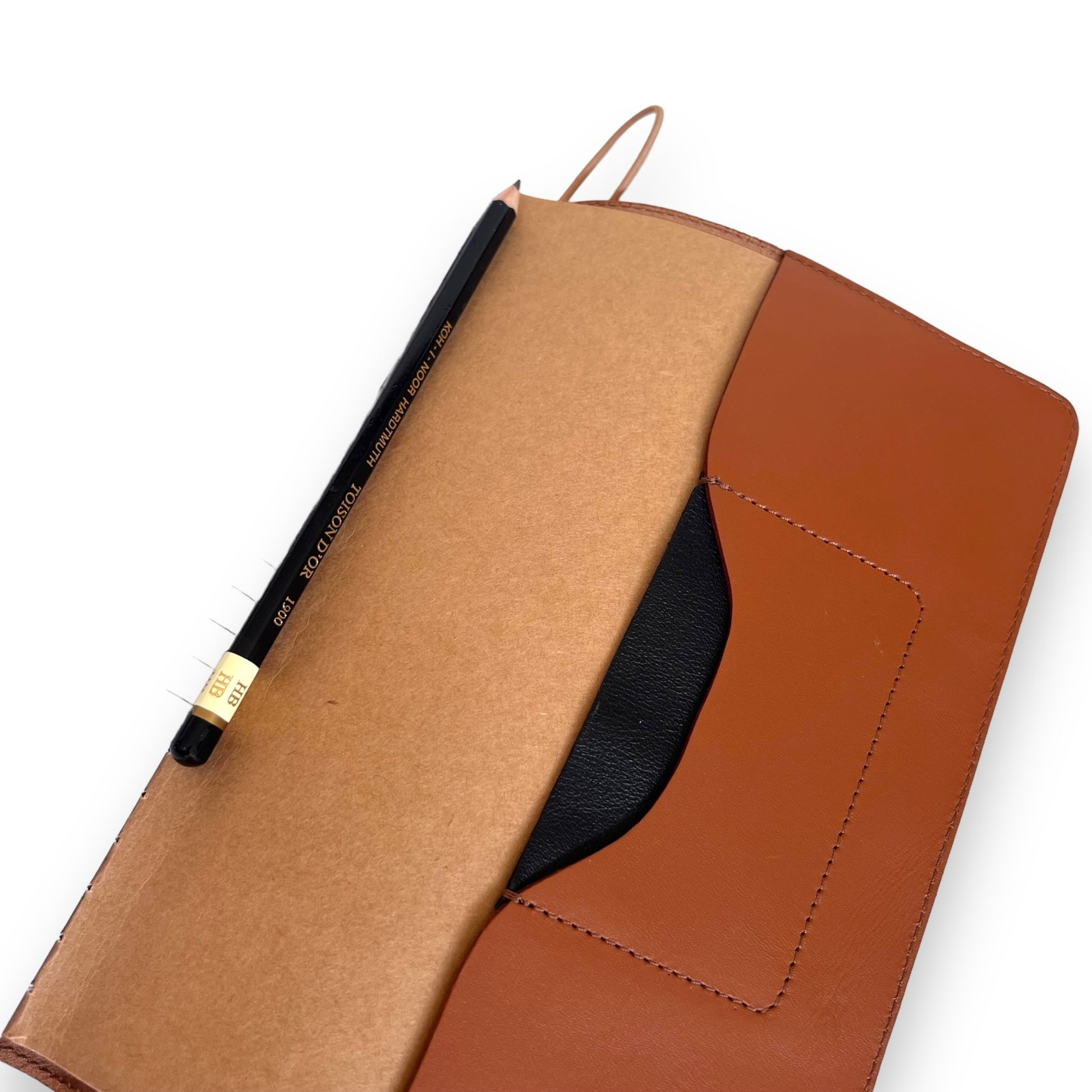 carnet de notes en cuir avec rangements pochettes