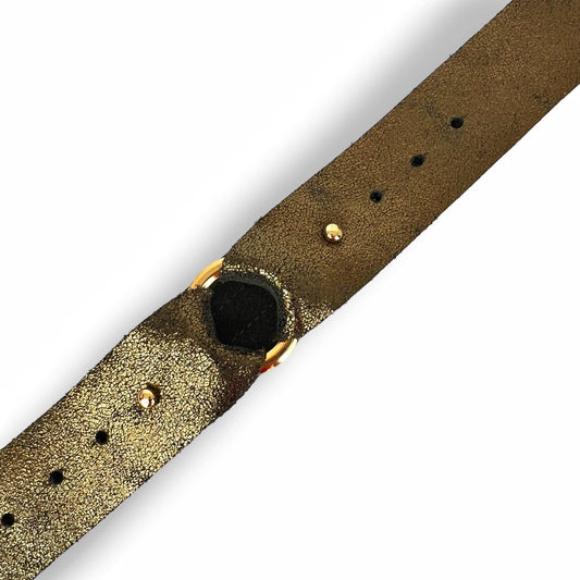 Metallic Khaki Waist Jewel Belt