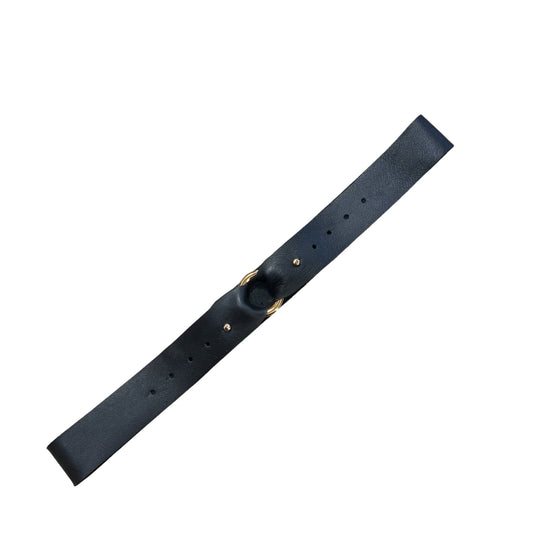 Waist Jewel Belt Black Smooth 