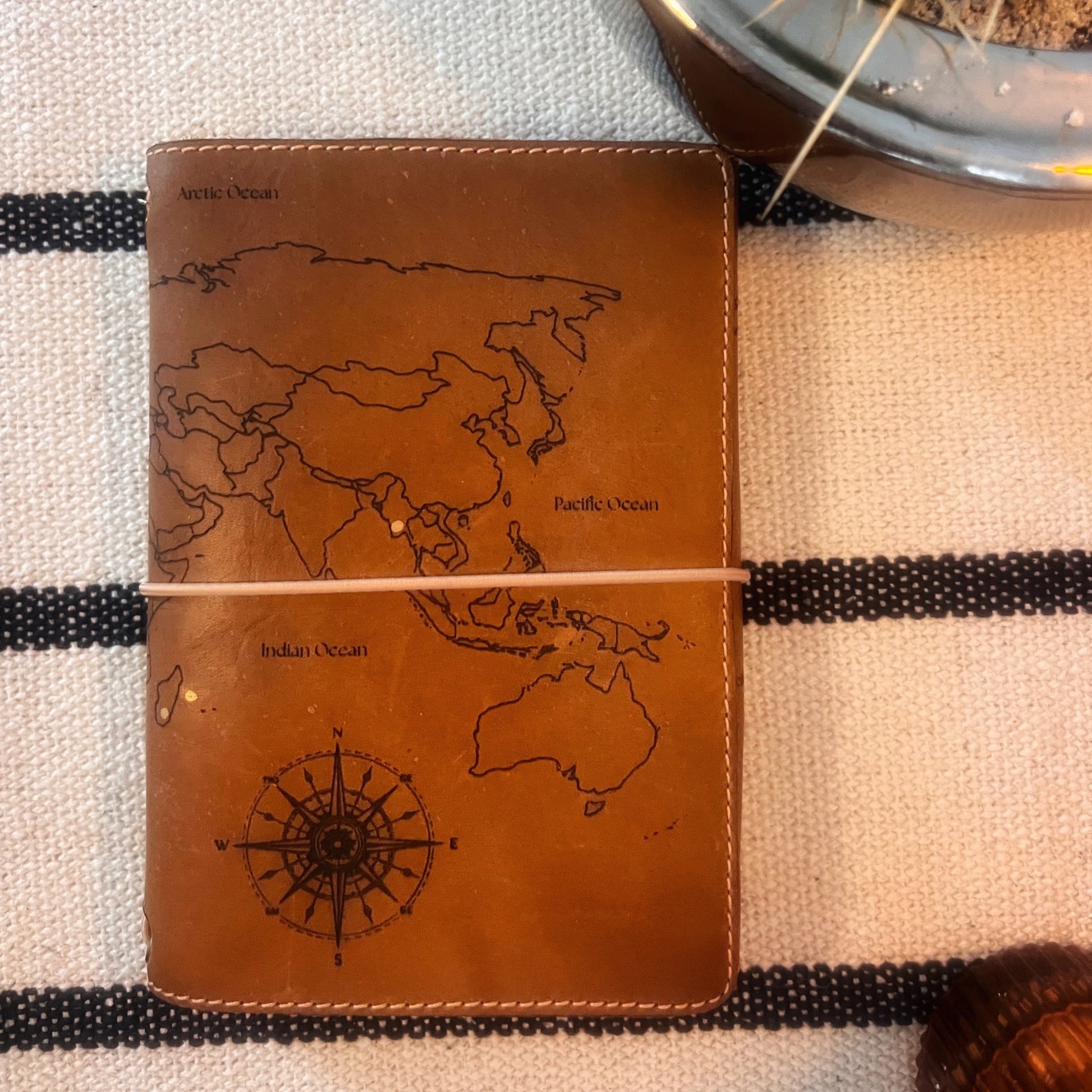 couverture de carnet de voyage en cuir