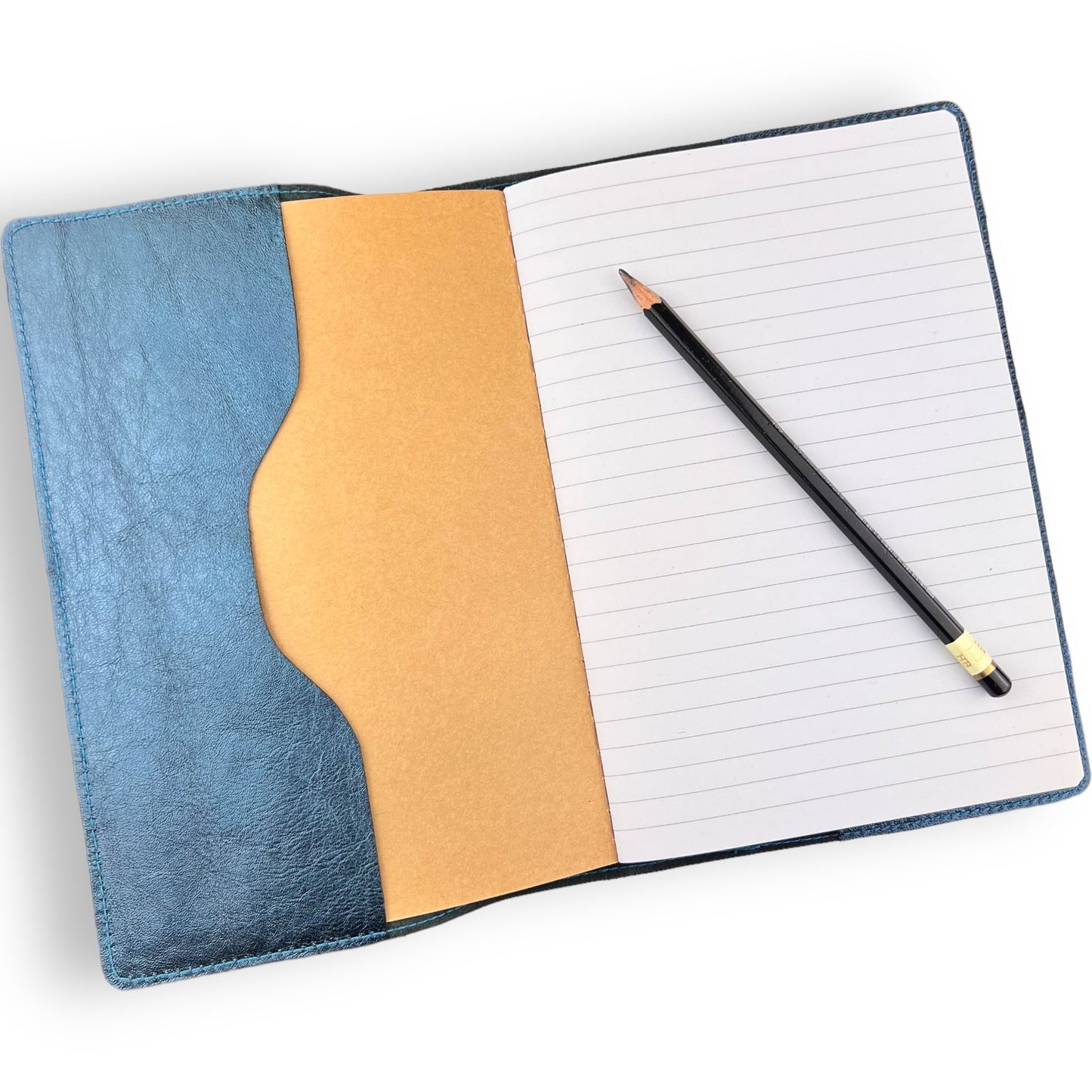 Grand carnet Notebook A5 Azur métallisé