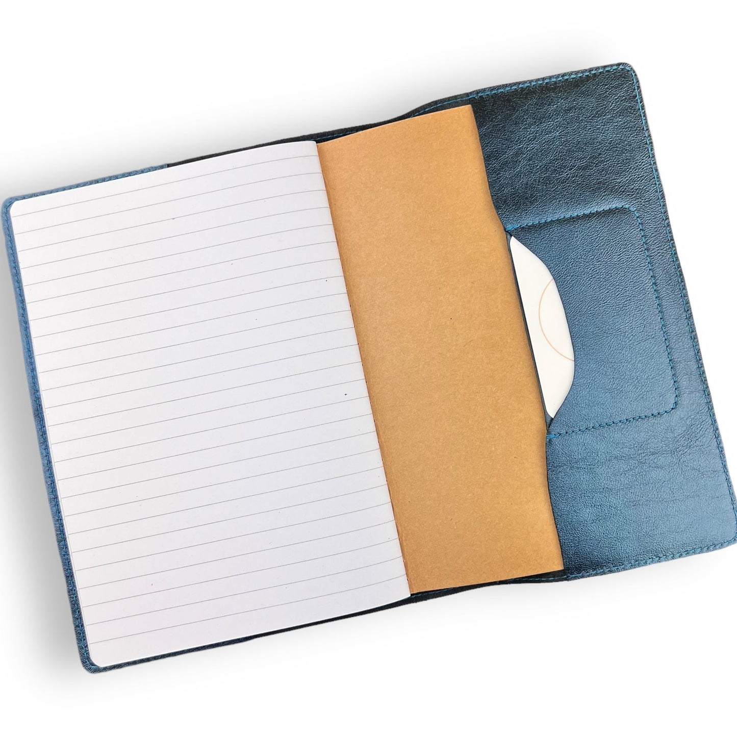 Grand carnet Notebook A5 Azur métallisé