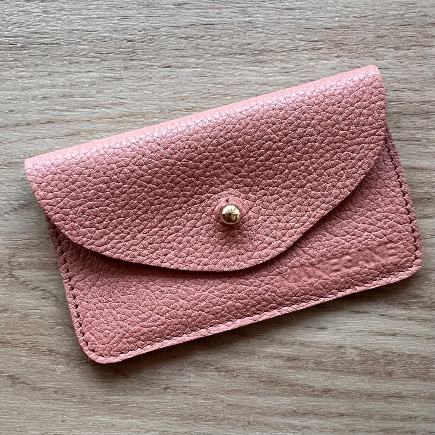 petit porte carte en cuir rose pour femme