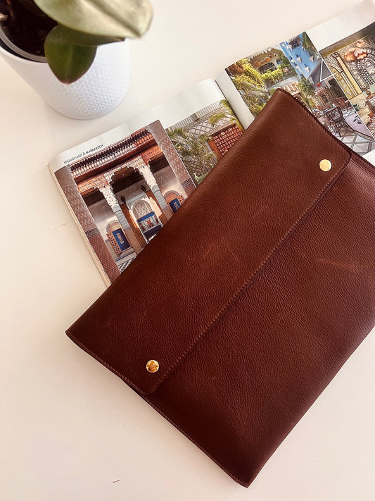 pochette d'ordinateur en cuir