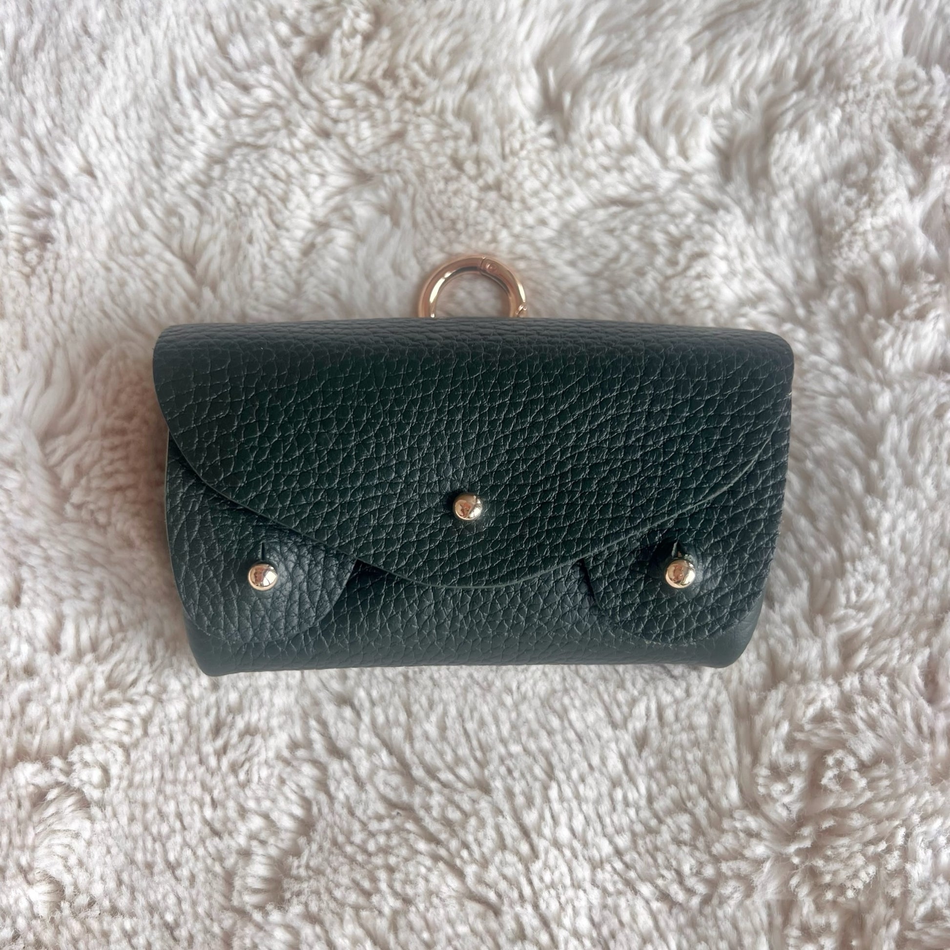 porte-monnaie pour femme en cuir vert foncé