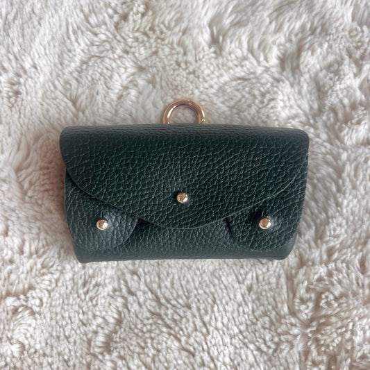 porte-monnaie pour femme en cuir vert foncé