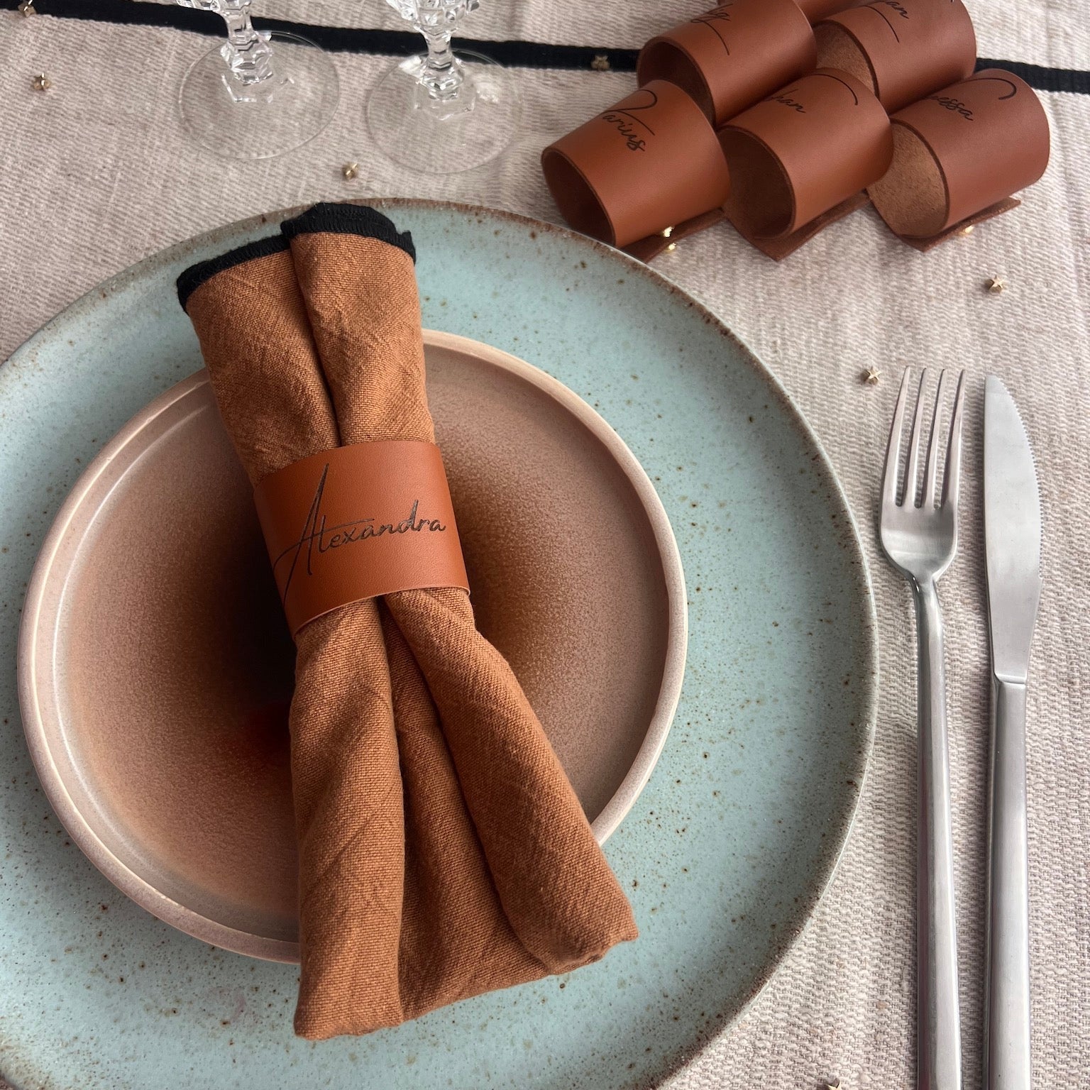 rond de serviette invités avec prénom