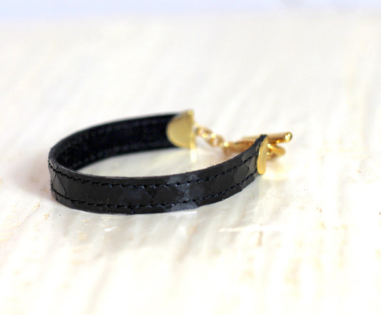 Bracelet en python noir