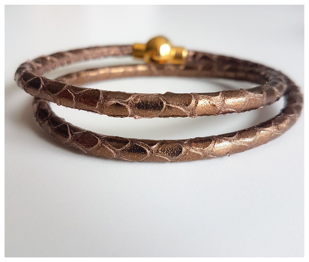 Bracelet fin python aimanté double