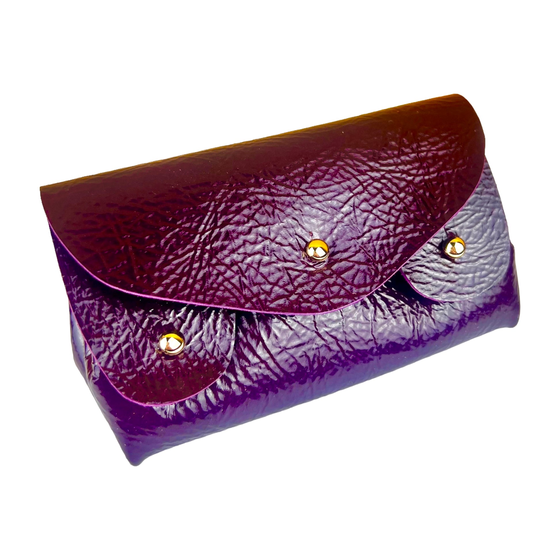 porte-monnaie cuir verni violet