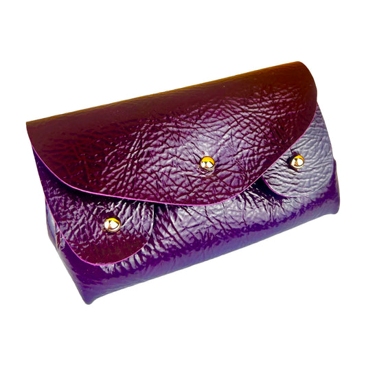 porte-monnaie cuir verni violet