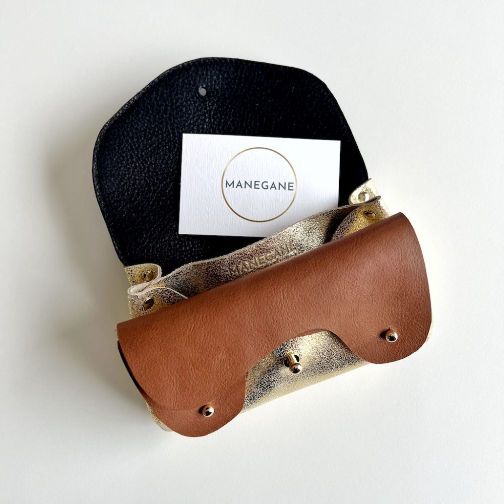 portefeuille noir et or femme